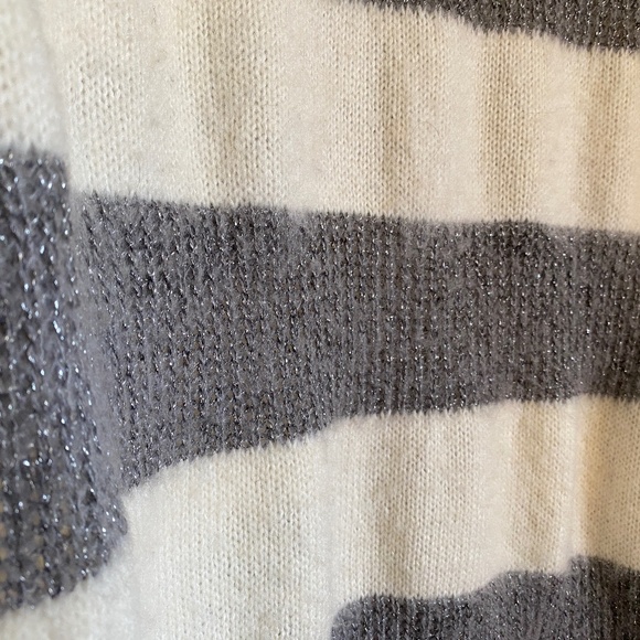 ALL SAINTS Lou Sparkle Jumper V-Neck Sweater in Gray and Cream - Medium - NWT - Picture 6 of 8